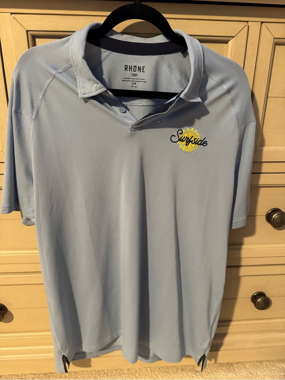 RHONE Light Blue Surfside Embroidered Polo